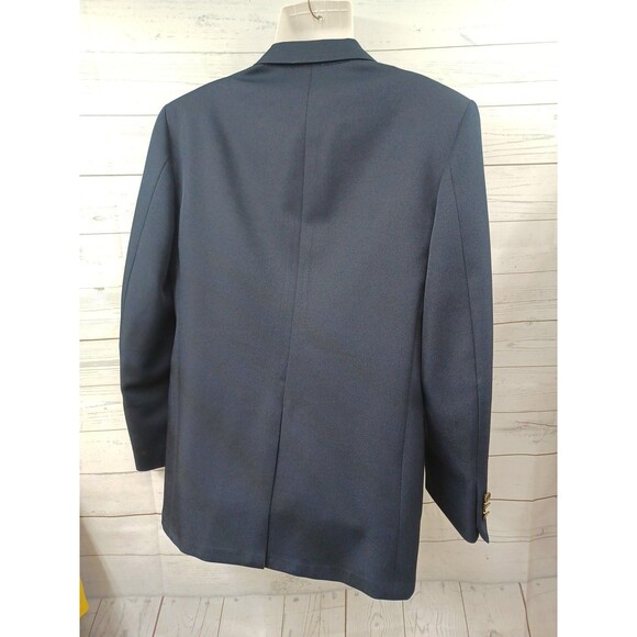Vintage 1970’s The JC Penny Comfort Blazer Men Navyblue Size 38R Fleur-de-lis - Picture 4 of 7